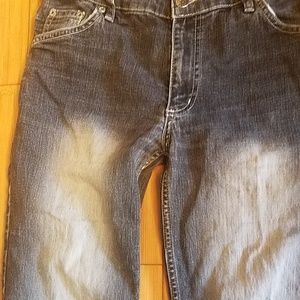 Davis special fabric blue jeans front back  bleach